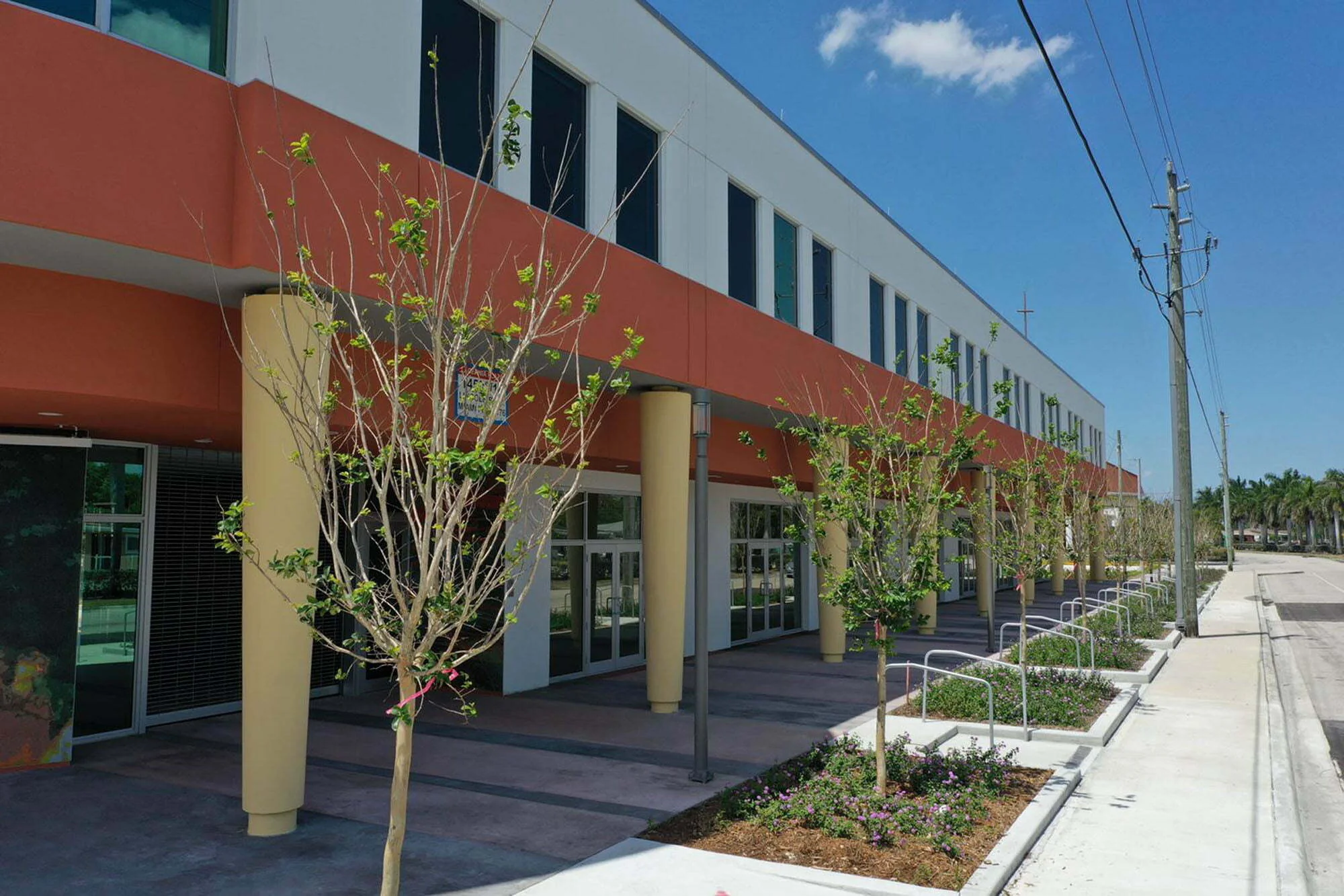 Rear and side exterior of Larcenia J. Bullard Plaza
